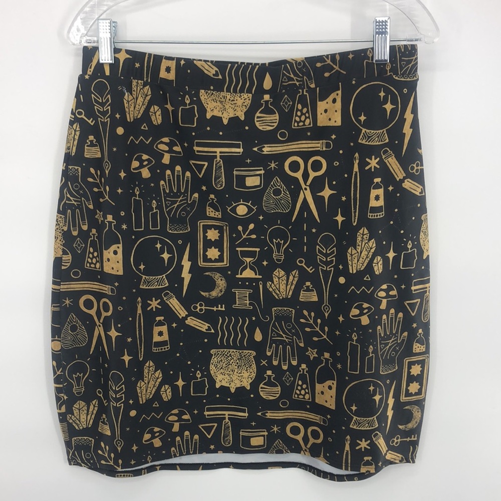 🧨5 for $25 sale🧨 Black Skirt with Science Theme Print sz L - Picture 3 of 3